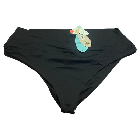 PrAna Womens XL Black Aurelia Swim Bottoms High Waist Ruched Back NWT - Picture 2 of 6